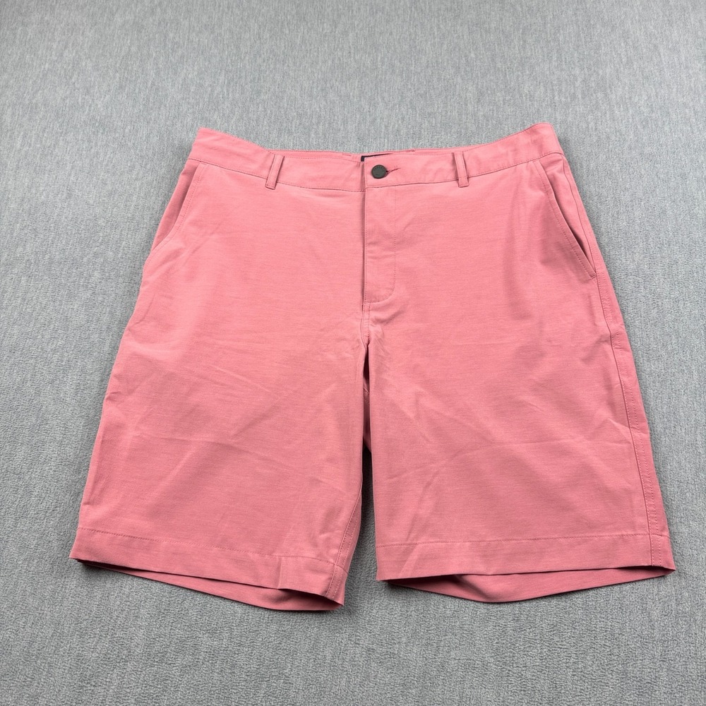 Faherty All Day Shorts Mens 35 Pink All Day Chino Performance Flat Front Stretch